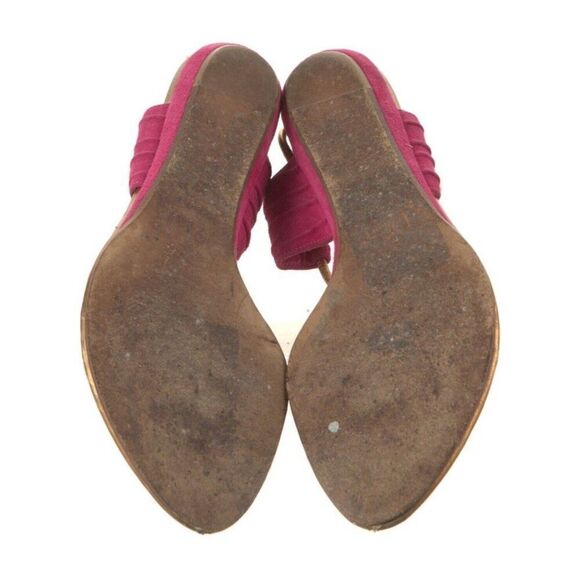 Christian Dior Authentic Leather Gold Pink Flat Sling Back Thong Sandals 8 - Picture 5 of 9